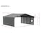 Arrow Storage Products Galvanized Steel Carport, W/ 2-Sided Enclosure, Compact Car Metal Carport Kit, 20'x20'x7', Eggshell CPH202007ECL2 - alternate 9